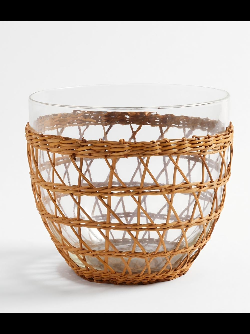 POTTERY BARN Handwoven Wicker Woven Large Serving Bowl